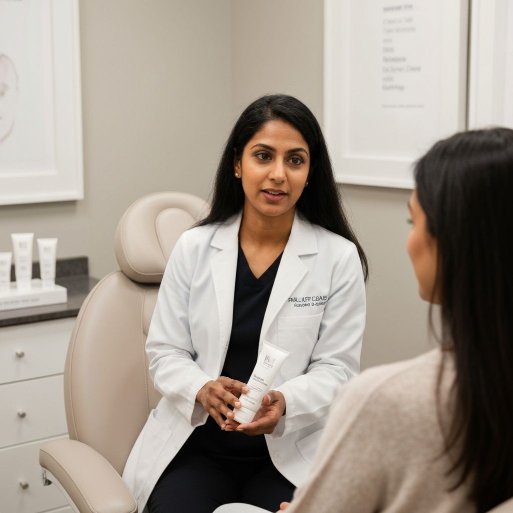 Women's skincare consultation